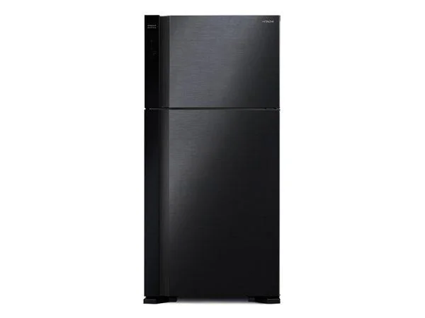 Hitachi 600-liter Double Door Refrigerator with Inverter Compressor, Brilliant Black - RV750PUN7KBBK; Frost Free Top Mount Freezer, Dual Fan Cooling