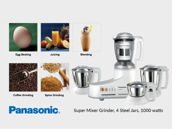 Panasonic Mixer Grinder with Steel Jars MXAC400, 1000W