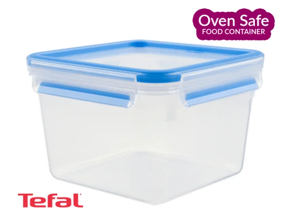 Tefal Oven-safe MasterSeal Plastic Food Storage Container, Square, Blue 1.75l - K3021712_