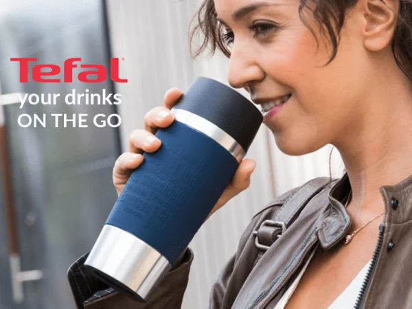 TEFAL Thermal Travel Mug 0.36 L, Blue Silver - K3082114