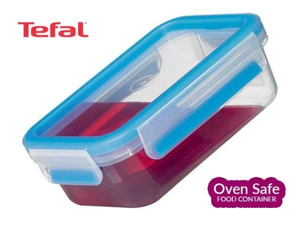 Tefal 2.3L Ovensafe Plastic Food Storage Container, Rectangular-Blue K3021512