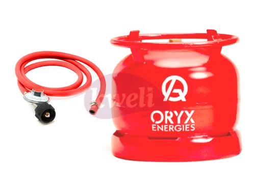 Oryx 6kg Gas Set – Filled Gas Cylinder with Regulator and Hosepipe Cooking Gas