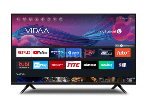 Hisense 58 inch 4K UHD Smart TV 58A6HS; Frameless Vidaa Smart TV, Bluetooth, HDMI, USB, Netflix and Youtube One Touch 4K UHD Smart TVs