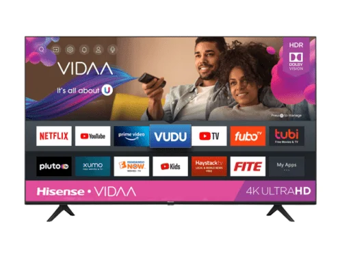 Hisense 55 inch 4K UHD Smart TV 55A6HS – VIDAA-U Smart TV, Bluetooth, Frameless 4K UHD Smart TVs