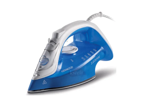 Kenwod Steam Iron with Ceramic Soleplate STP60, Blue - Non-stick Flat Iron, 2200 watts