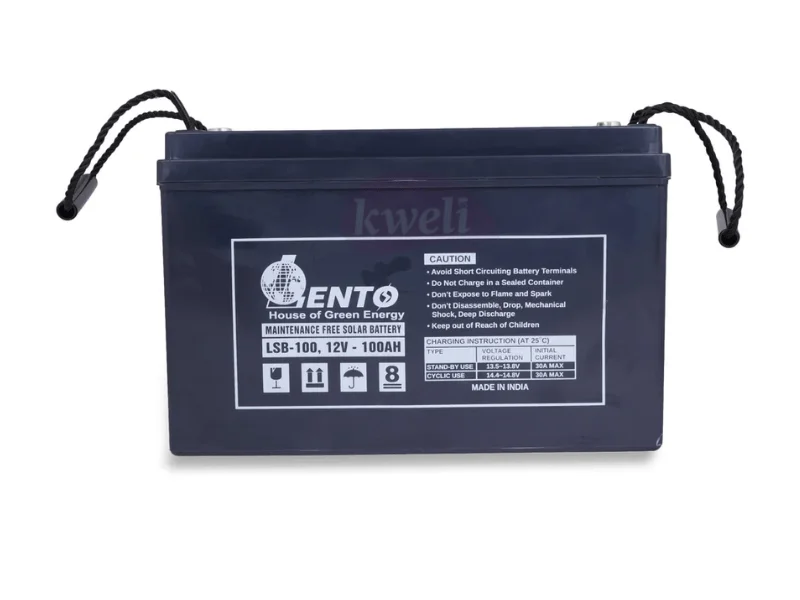 Lento 100AH 12V 1.2kWh Sealed Maintenance-free VLRA Battery, Made in India