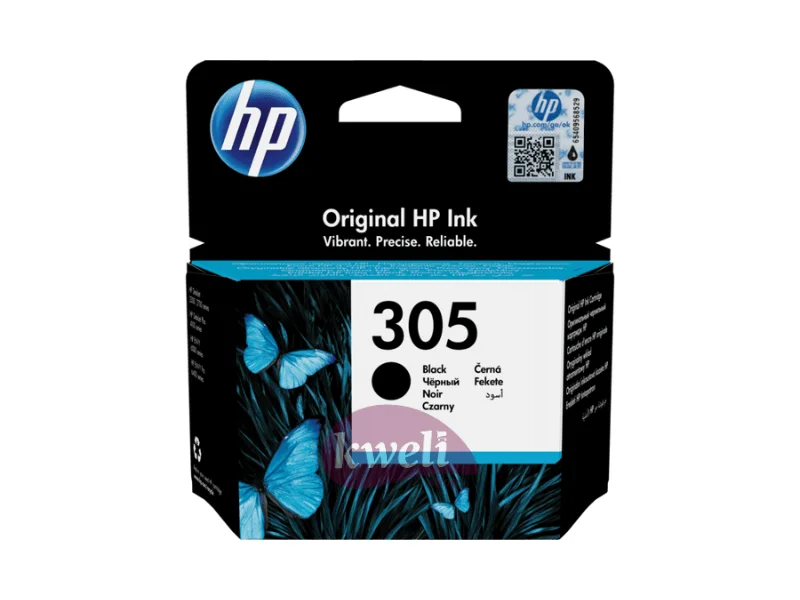 HP 305 Original Ink Cartridge; Tri-Colour, Black.