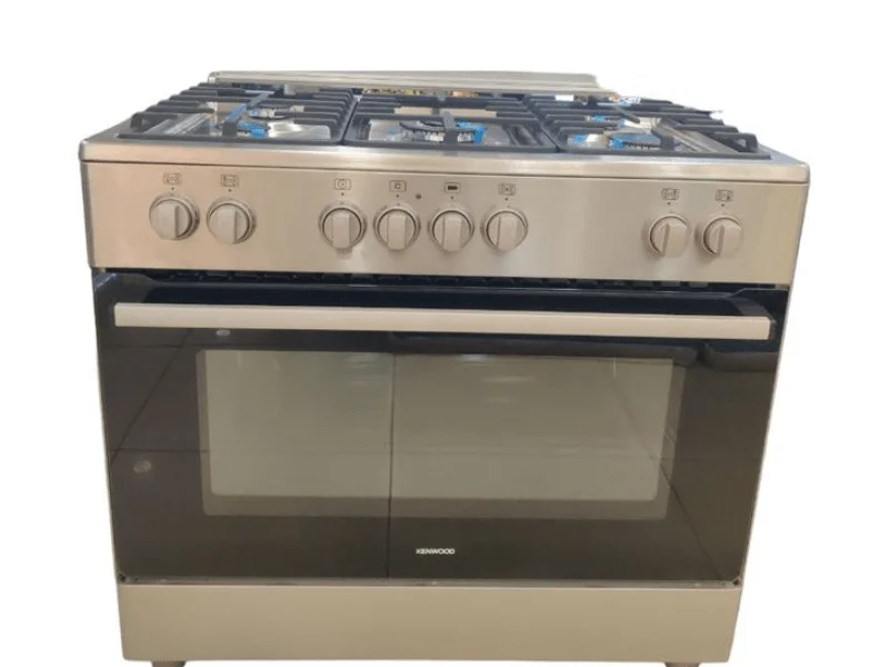 Kenwood 90cm Gas Cooker with Electric Oven GCE90 - 5 Gas Burners, Cast Iron Pan Support, Dual Rotiserrie, Automatic gas cut-off