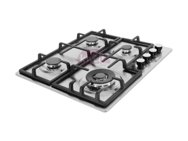 Hisense 58cm Built-in Hob HHU60GAGR; Cast Iron Pan Support, Auto Ignition