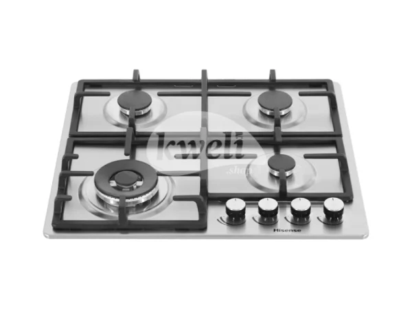 Hisense 58cm Built-in Hob HHU60GAGR; Cast Iron Pan Support, Auto Ignition