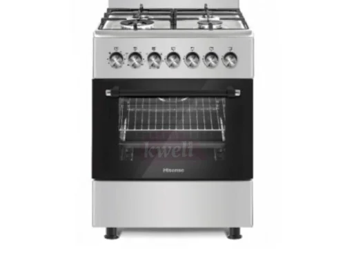 Hisense 60cm Cooker HF631GEES; 3 Gas Burners, 1 Electric Plates, Electric Oven, Flame Failure Safety Combo Cookers