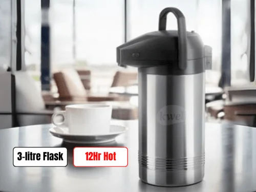 Tefal 3-litre President Thermos Flask K3150114; Tefal President Jug, 24Hrs Cold, 12Hrs Hot, Breakproof, Stainless Steel Flasks & Jugs