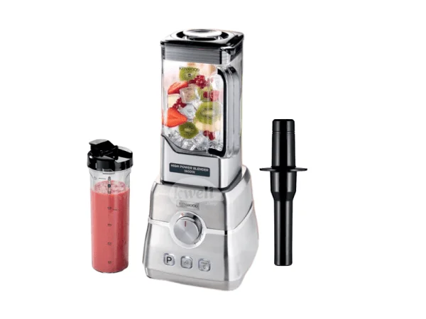 Kenwood High Power Blender BLM91.640SS; 1,500-watt Powerful Motor, 6 Speeds, 3L Glass Jug, To go Bottle, Ice Crushing - Smoothie Blender