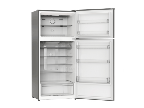 Beko 520L Double-door Refrigerator BAD664; 520L/490L Capacity, 79cm Wide, Top-mount Freezer, No Frost, Power Cool, Reversible Door, Inox Finish