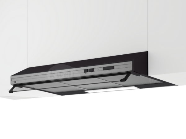 Beko 90cm Built-in Cassette Hood CFB9433XH; Cooker Hood, Stainless Steel Finish, 3 Power Levels, 380 m³/h Extraction, Halogen Lighting