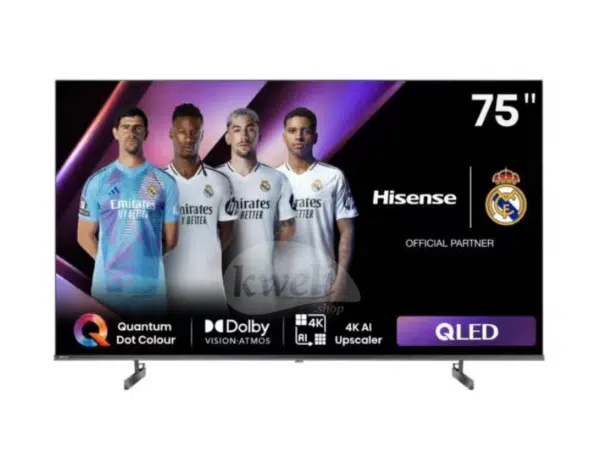 Hisense 75-inch QLED 4K UHD Smart TV 75Q6N; VIDAA OS, Quantum Dot Colour, 120Hz Refresh Rate with Game Mode PLUS, Dolby Vision & Atmos, Voice Control, Frameless Design