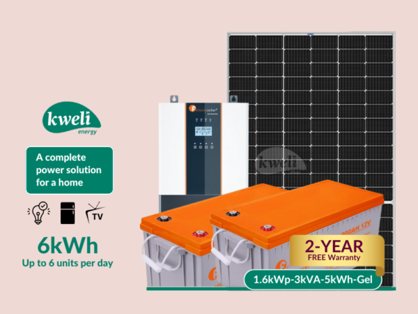 Kweli Energy 1.6kWp-3kVA-5kWh-Gel Hybrid Solar System